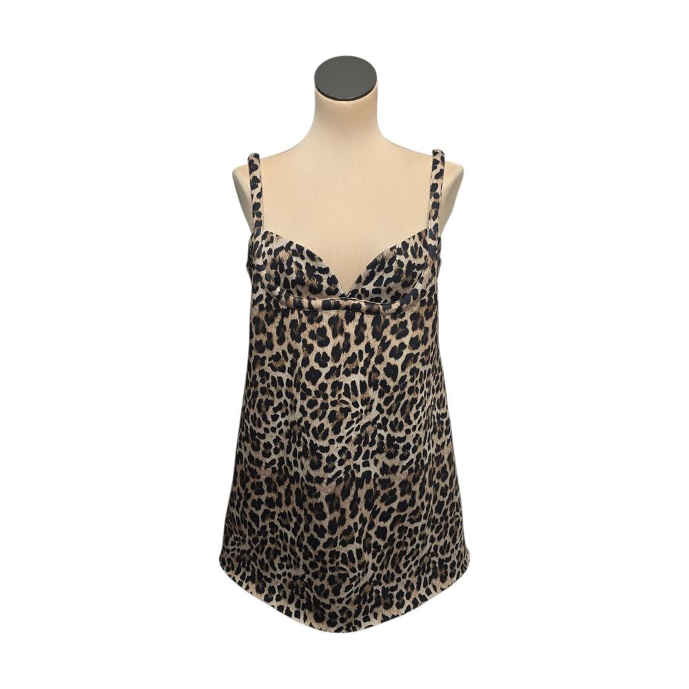 NWT DHRUV KAPOOR Leopard Mini Dress Women's Size Medium Brown‎ Motif Scuba Knit